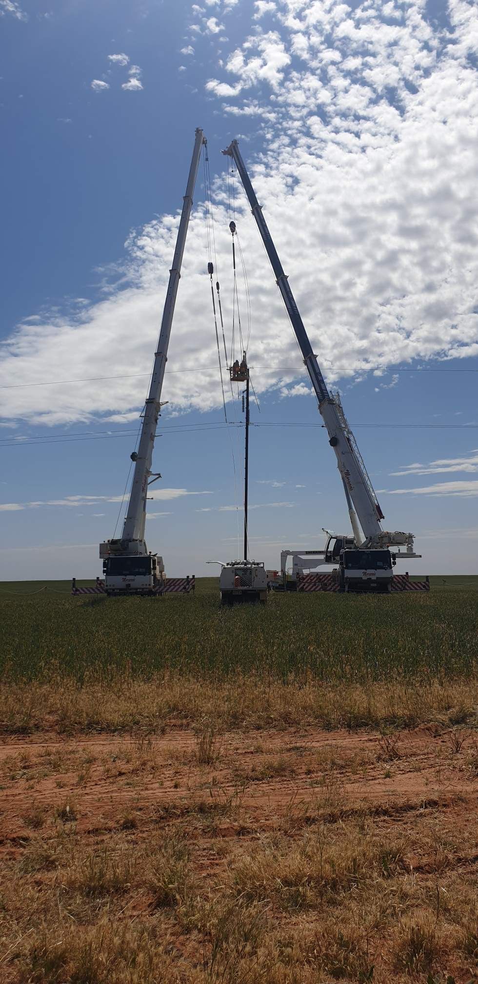 Powerline Maintenance With All Terrain Crane