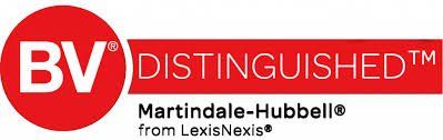 The logo for bv distinguished martindale hubbell from lexisnexis