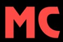 Red “MC” letters in bold on a black background