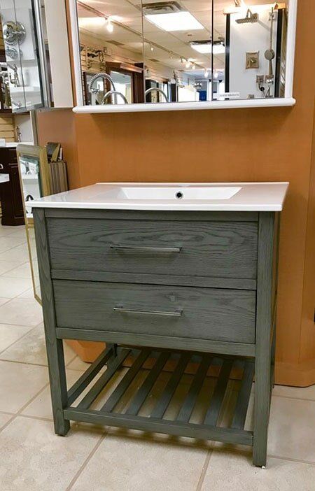 Bathroom Styling - Gray Wooden Countertop in Harrison, NJ