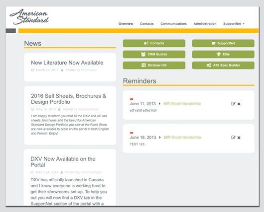 American Standard – Business Web Portal