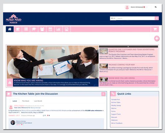 Molly Maid Canada – Corporate Intranet