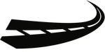 Black curved road icon.