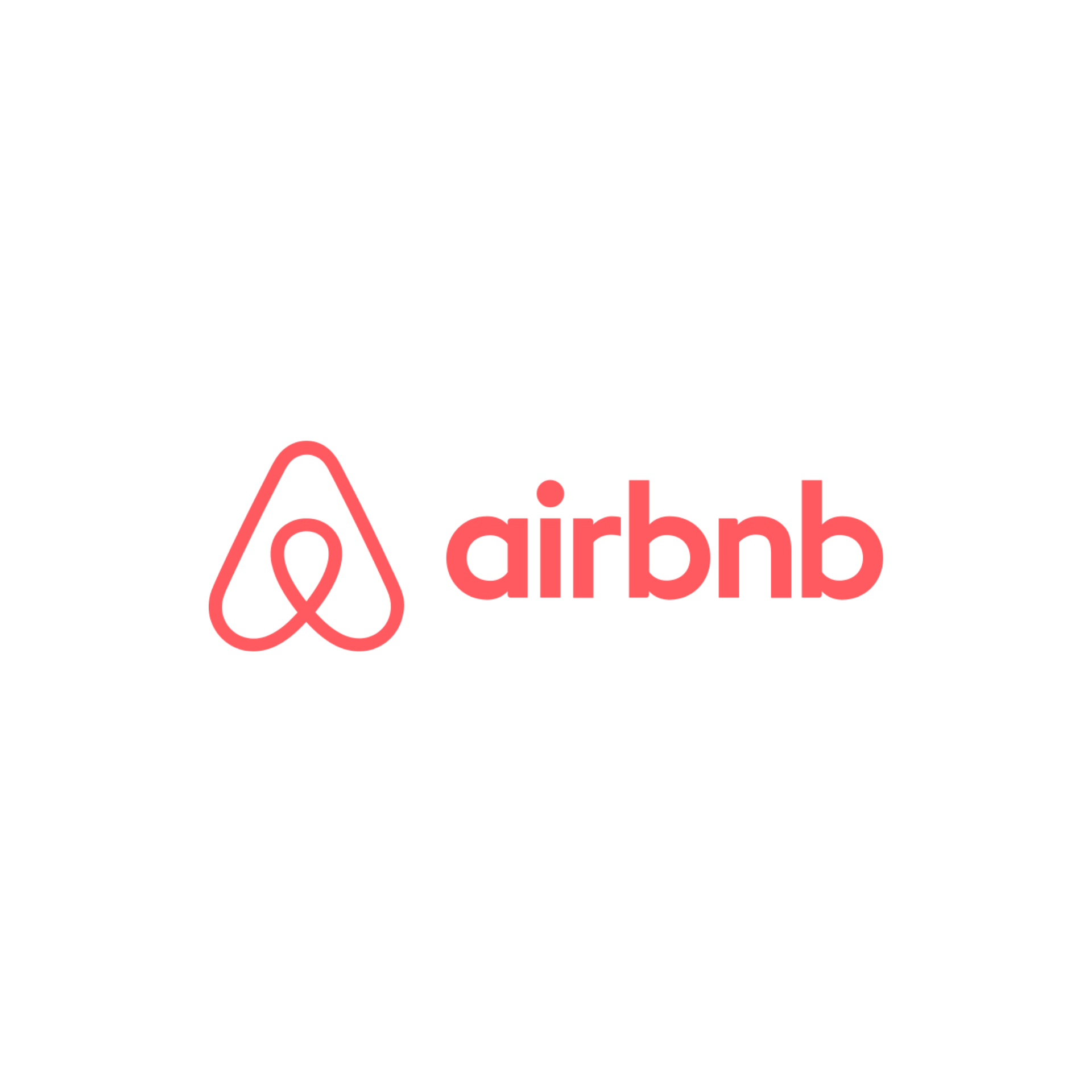 A red airbnb logo on a white background.