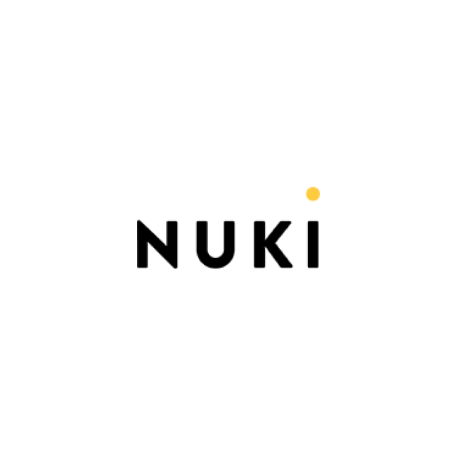 A logo for a company called nuki on a white background.