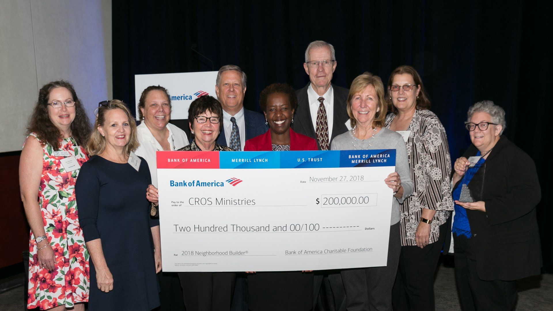 Bank of America Names CROS Ministries As Its 2018 Neighborhood Builder