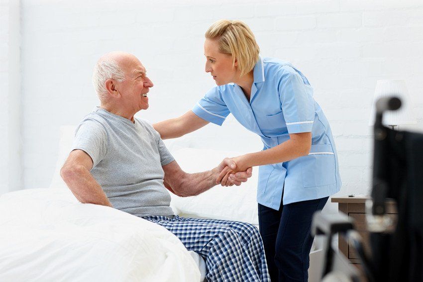 elderly man with nurse