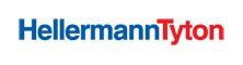 The hellermann tyton logo is blue and red on a white background.