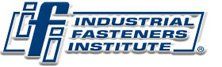 The logo for the industrial fasteners institute is blue and white.