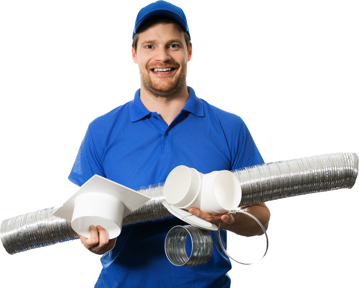 Air Conditioning Service — Man Holding a HVAC Ventilation Equipments in Millersville, MD Air Conditioning Service — Man Holding a HVAC Ventilation Equipments in Millersville, MD