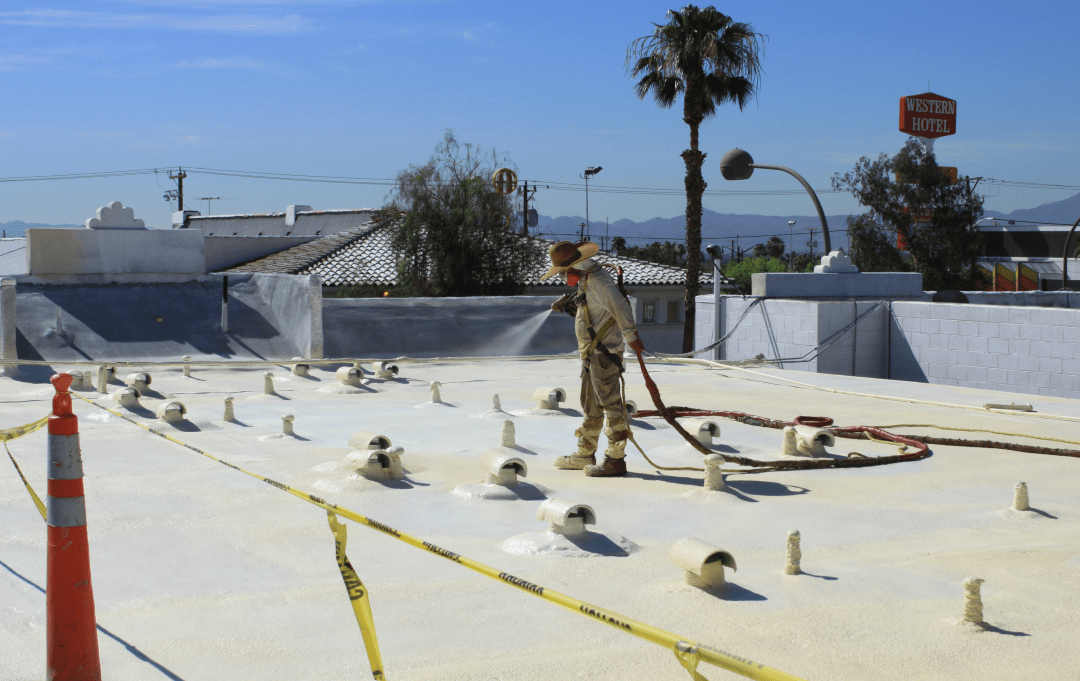 sprayer spraying foam - Roofs in Las Vegas, NV