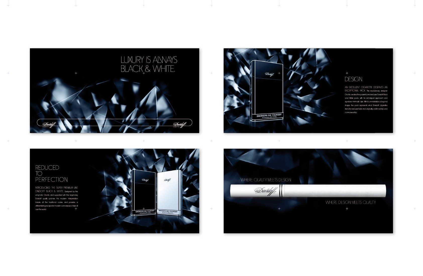Leaflet-Design Davidoff Black & White