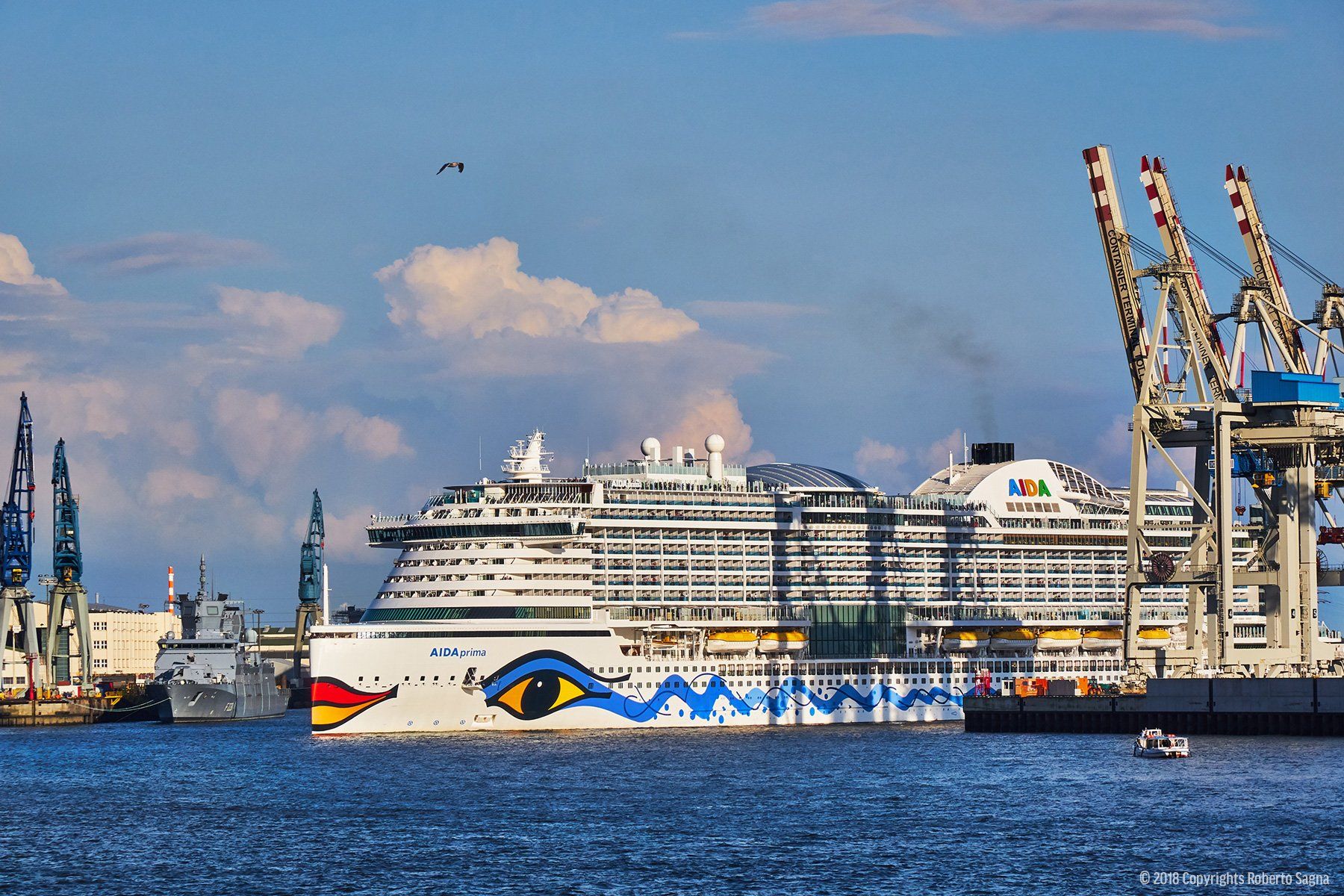 AIDA Kreuzfahrtschiff im Hamburger Hafen