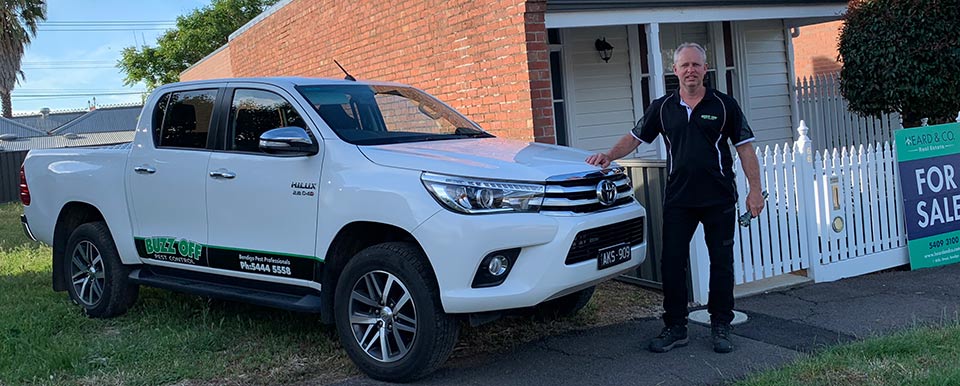Buzz Off Pty Ltd owner with truck