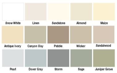 15 Standard Colors in Vinyl Siding 15 Standard Colors in Vinyl Siding