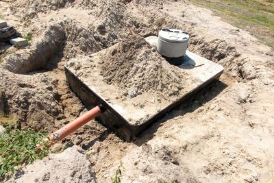 Installing New Septic — Atlanta, GA — Akins Plumbing Installing New Septic — Atlanta, GA — Akins Plumbing