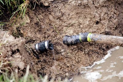 Broken Pipe in a Septic Field — Atlanta, GA — Akins Plumbing Broken Pipe in a Septic Field — Atlanta, GA — Akins Plumbing