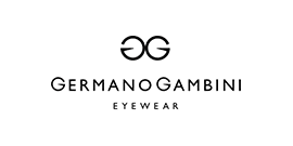 Un logo di Germano Gambini Eyewear su uno sfondo bianco.