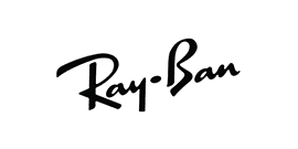 Il logo Ray-Ban è in bianco e nero su sfondo bianco.