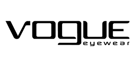 Il logo di Vogue Eyewear è in bianco e nero.