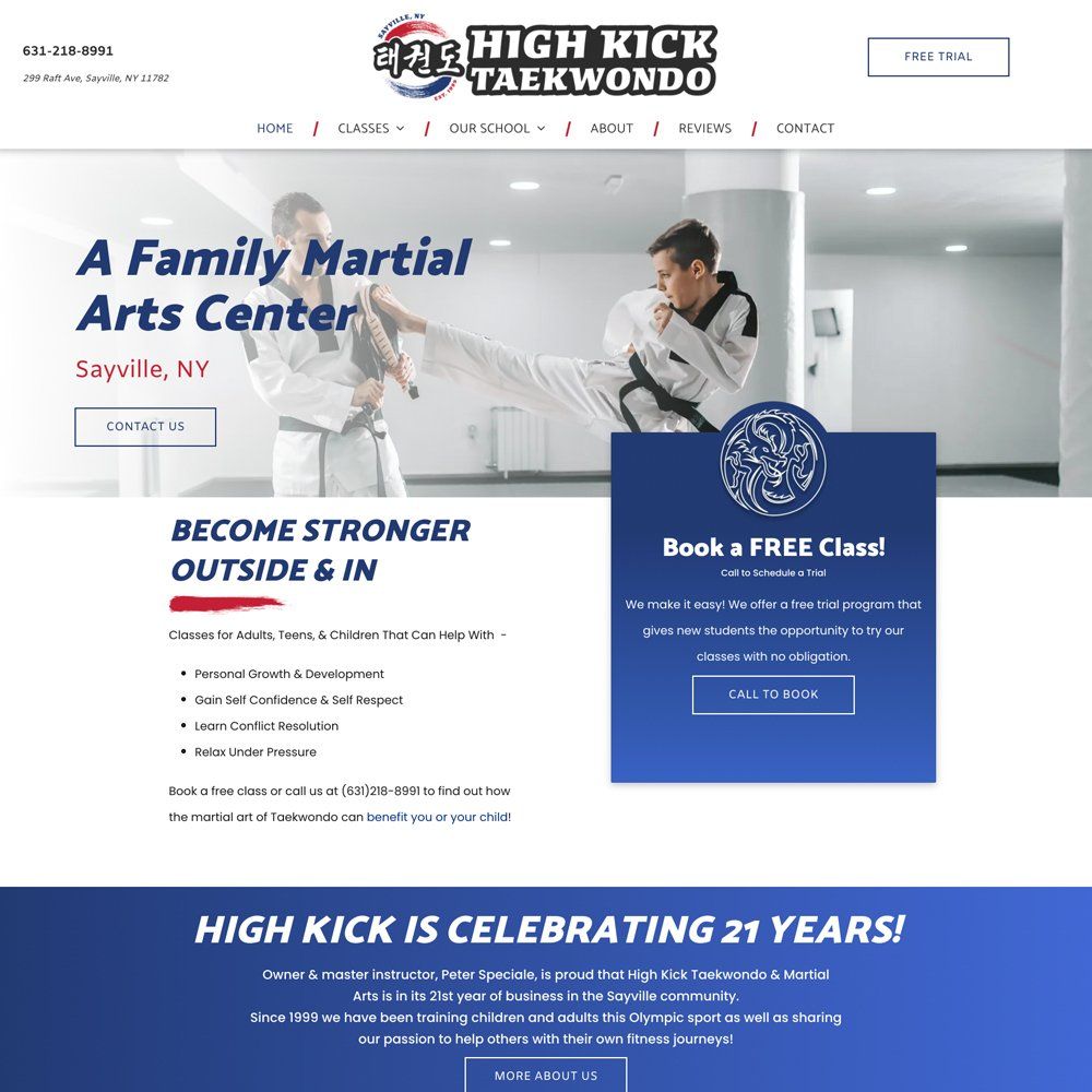High Kick Taekwondo - Website Redesign High Kick Taekwondo - Website Redesign