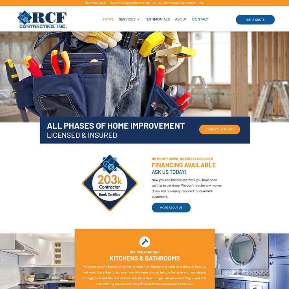RCF Contracting - Website Redesign RCF Contracting - Website Redesign