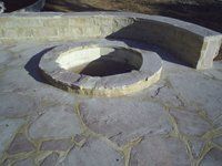 stone patio and firepit
