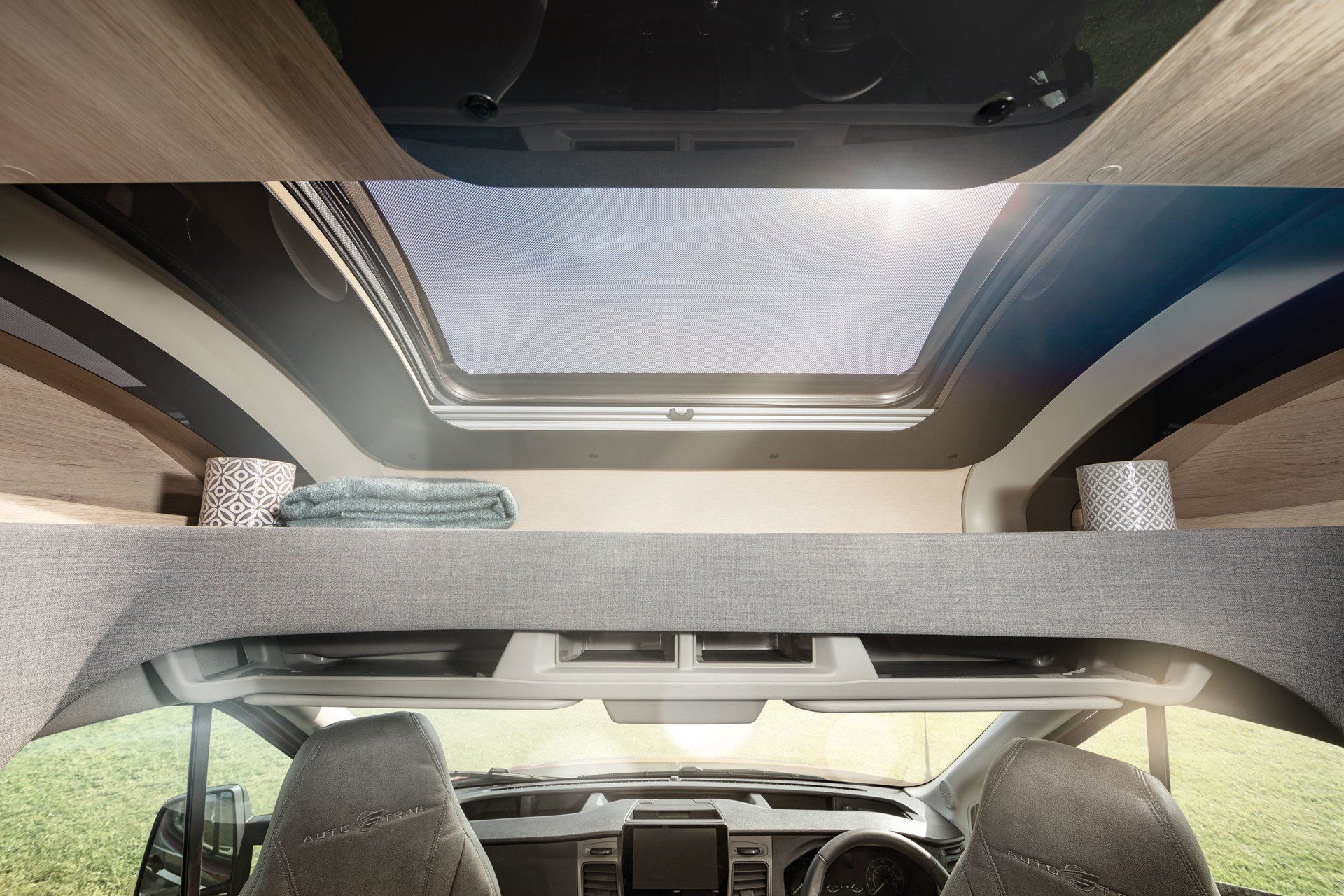 Automatic Motorhome Hire in a Luxury Auto Trail Tribute F74 perfect for 2 to 4 people. Camping holidays, family holidays, half term, festival, glamping, F1, Silverstone, camper van