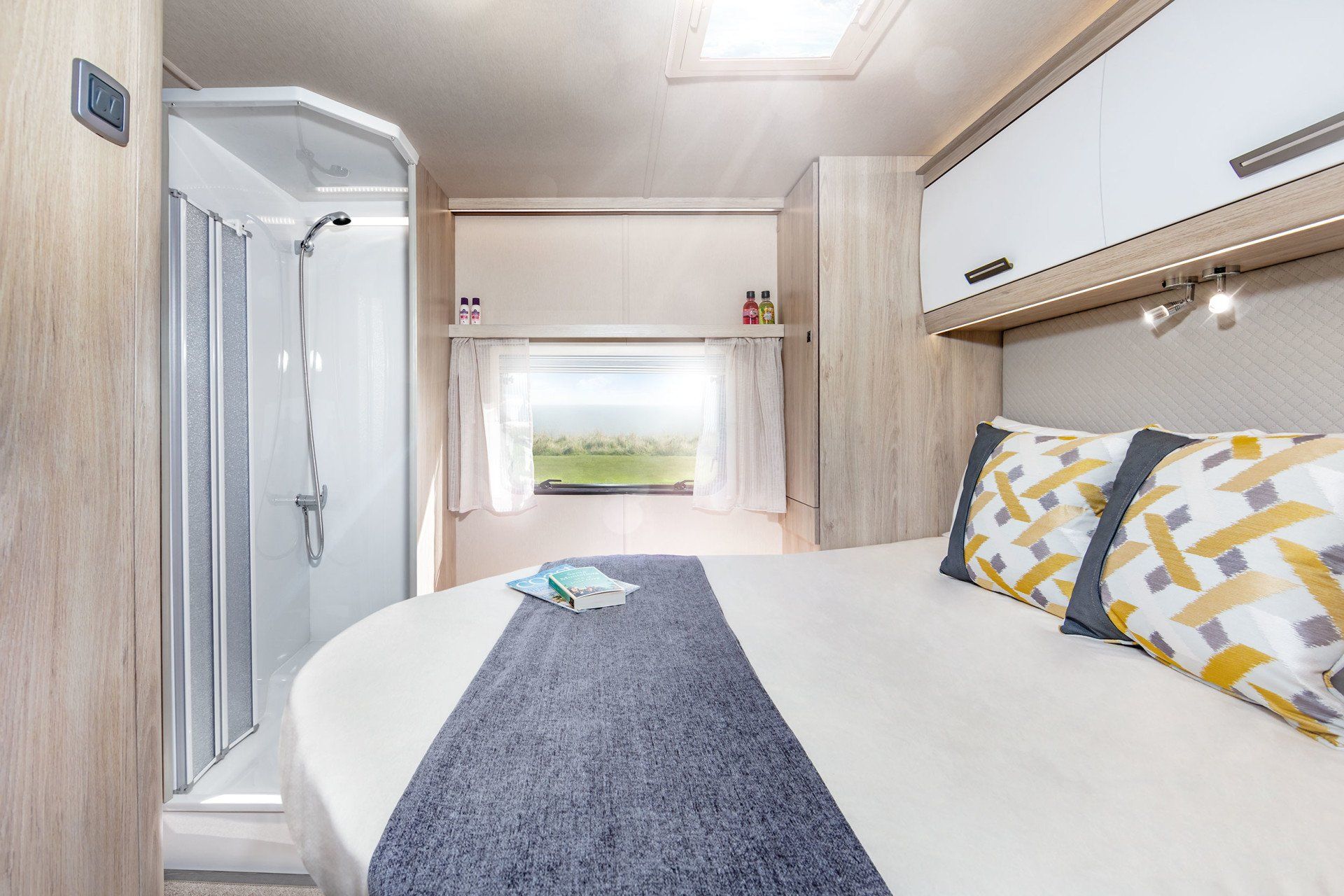 Automatic Motorhome Hire in a Luxury Auto Trail Tribute F74 perfect for 2 to 4 people.  fixed island bed