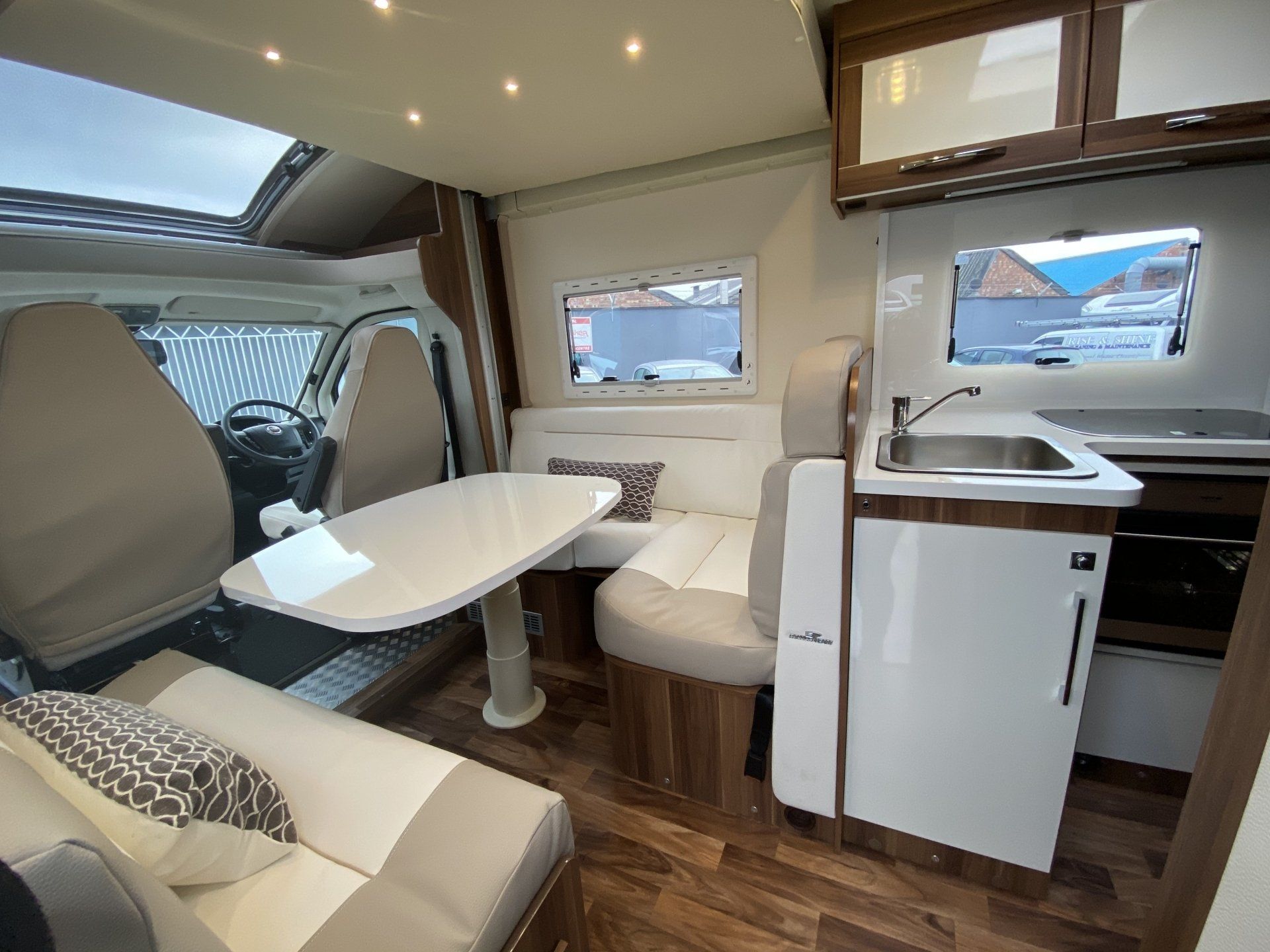 second hand motorhome for sale roller team t line 590 4 berth luxury camper van 2018 model with sun awning, bike rack, toilet, washroom