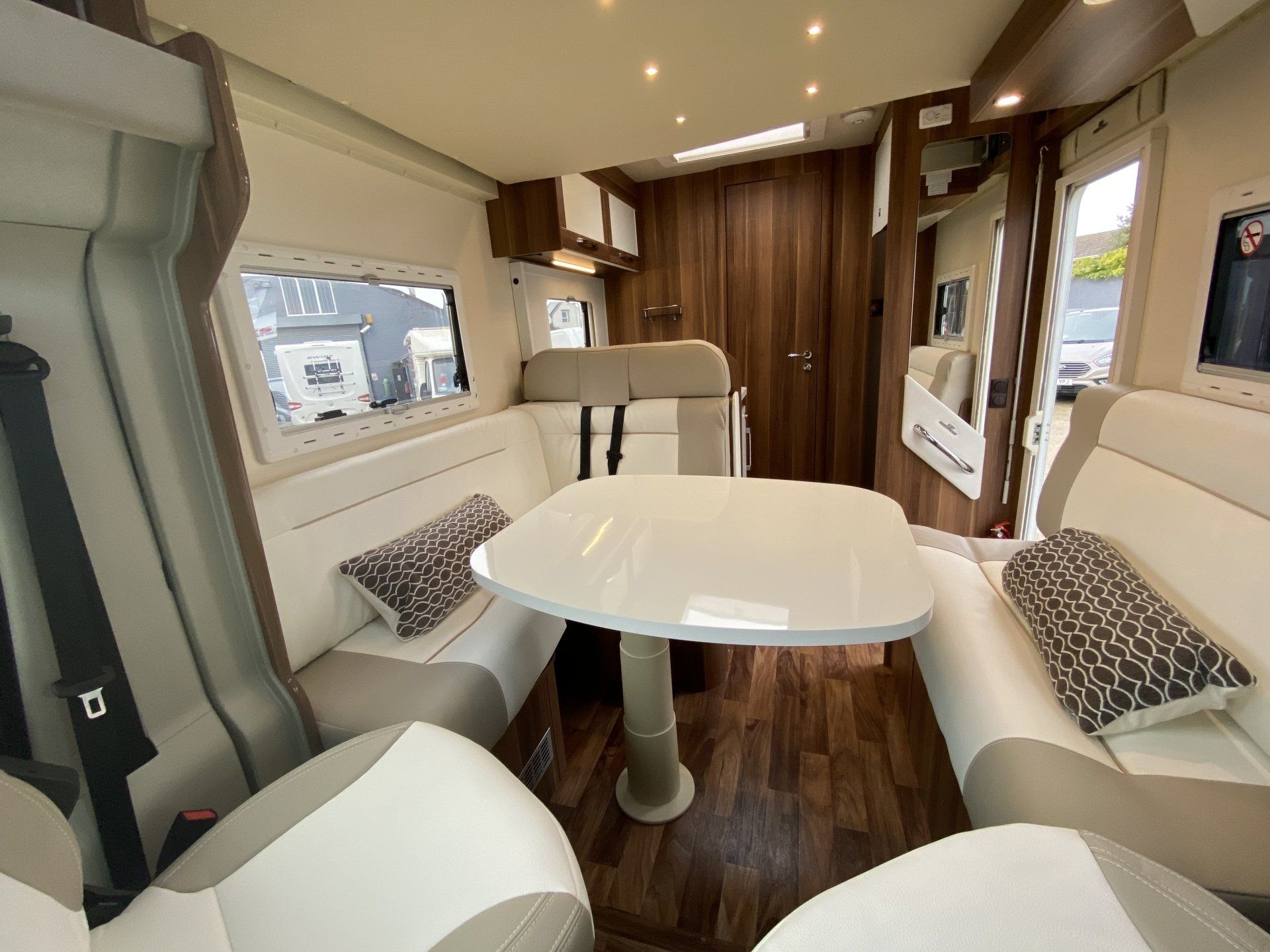 second hand motorhome for sale roller team t line 590 4 berth luxury camper van 2018 model with sun awning, bike rack, toilet, washroom