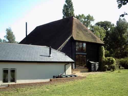 Exterior view of the farmhouse building