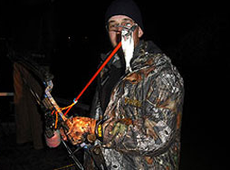 Man Caught a Small fish in his Bow — Lancaster County, PA — Night Ventures Bowfishing Charters