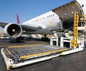 A plane awaiting goods to be loaded for carriage