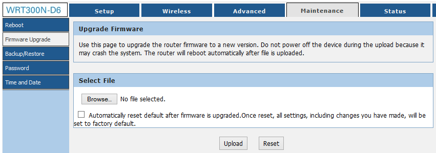 WRT300N-D6 Firmware Upgrade
