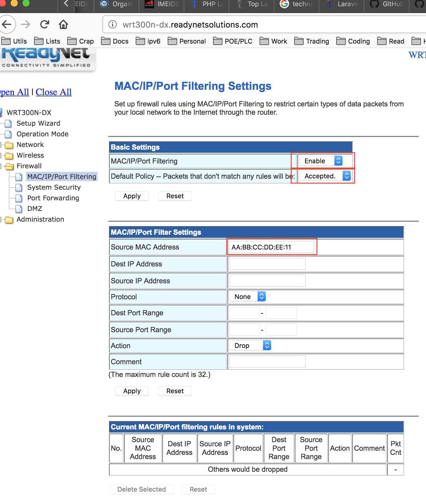 Block MAC Address on WRT300N-DX Block MAC Address on WRT300N-DX