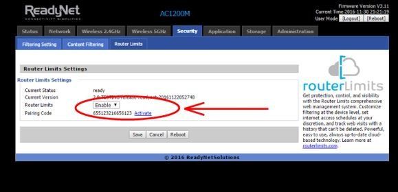 Enable Router Limits Enable Router Limits
