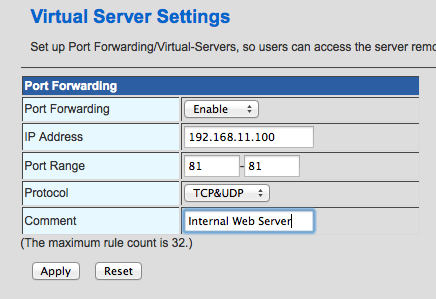 Port Forwarding Example for the WRT300N-DD Port Forwarding Example for the WRT300N-DD