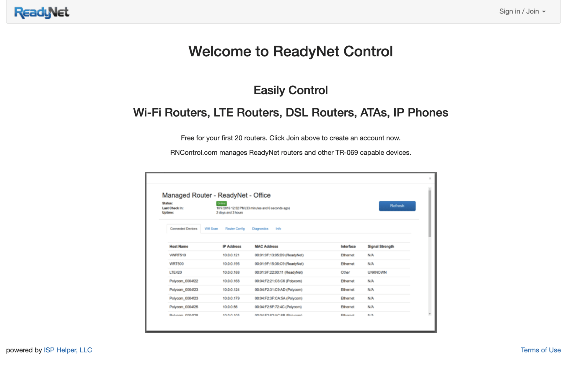 ReadyNet Control ReadyNet Control