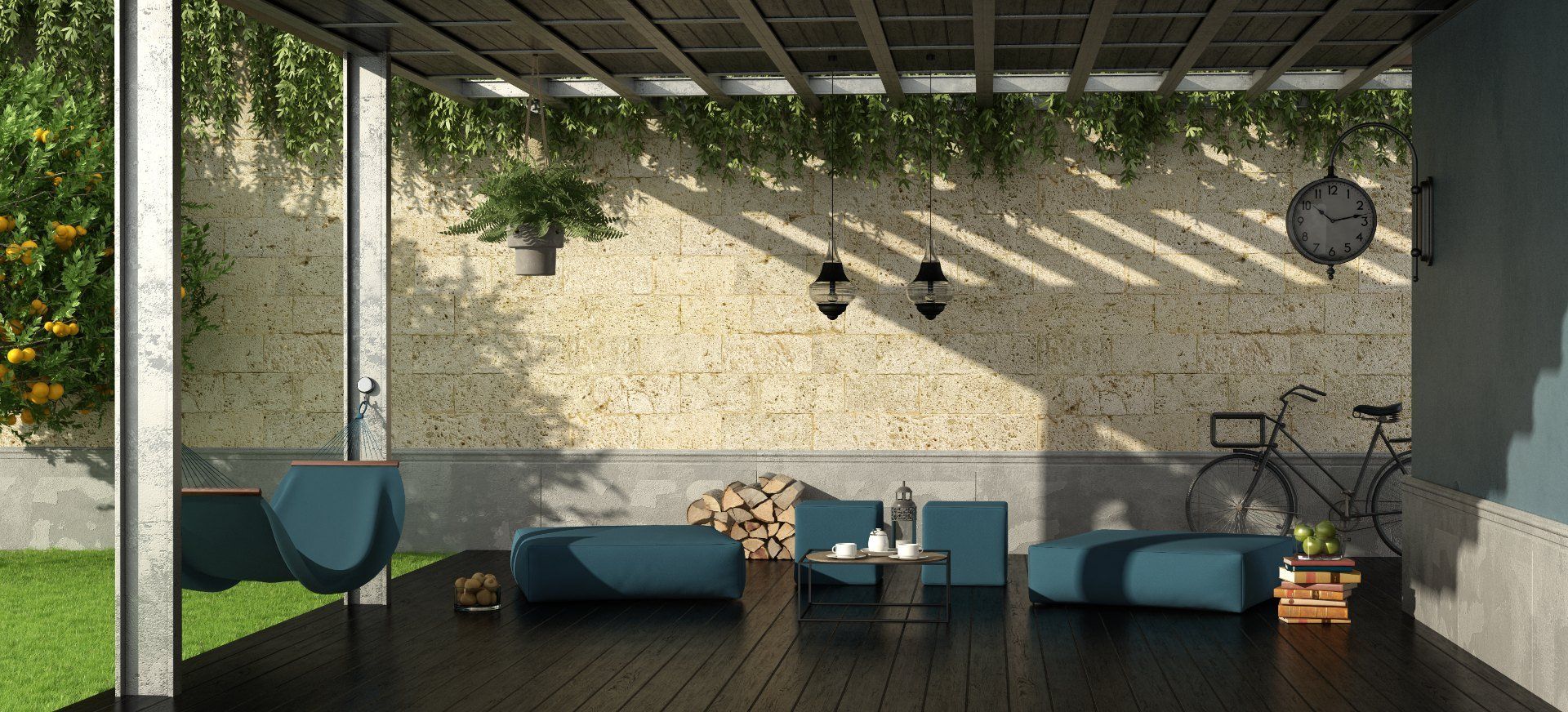 veranda esterna con pergola