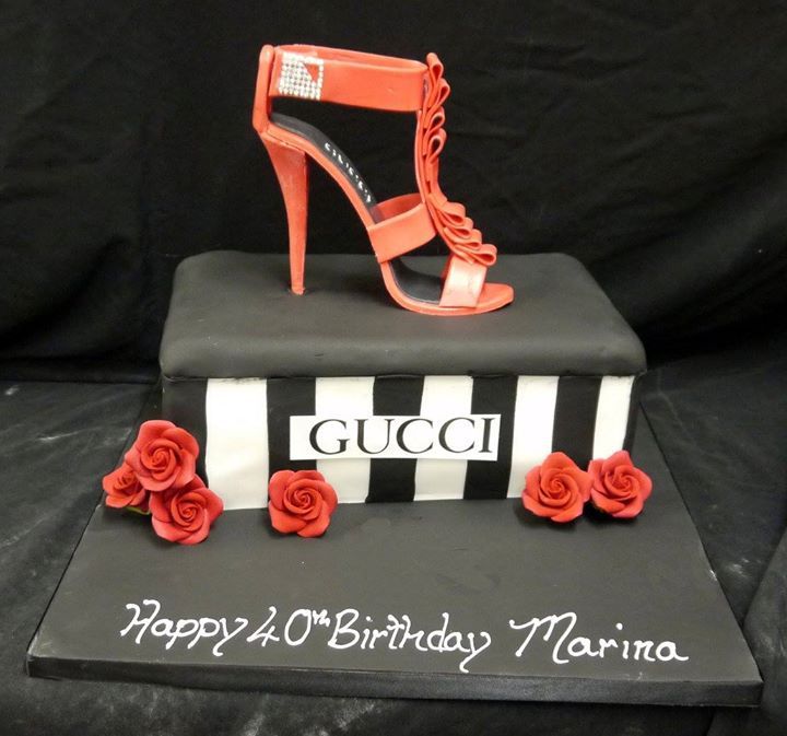 Gucci shoe box and shoe cake