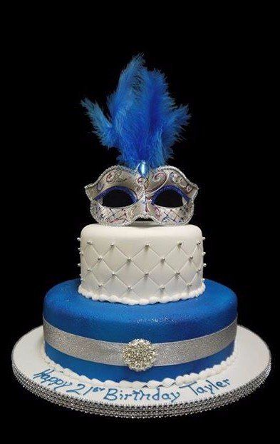 2 tier masquerade cake