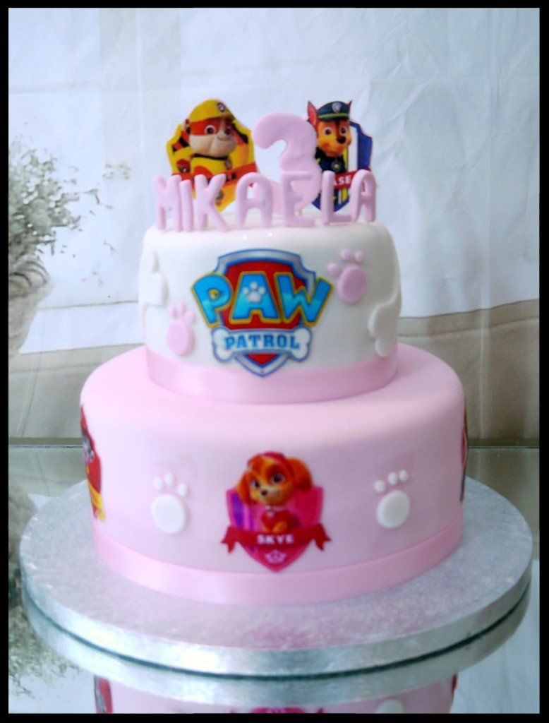 2 tier paw patrol cake