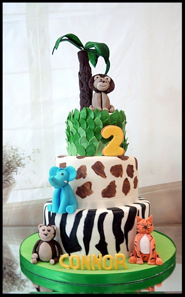 jungle theme birthday cake