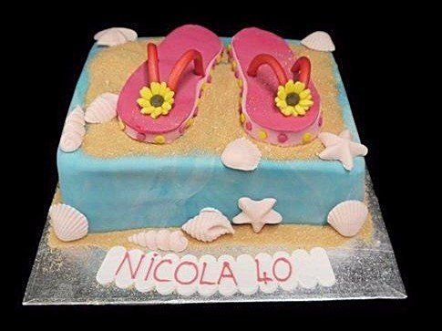 flip flops birthday cake