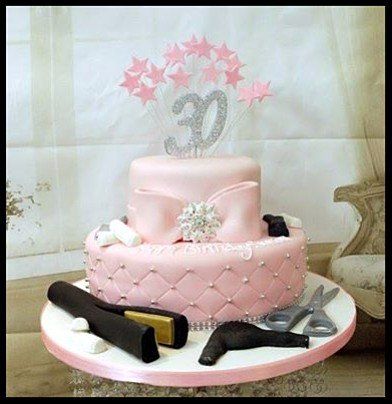 2 tier cake for a hairdresser