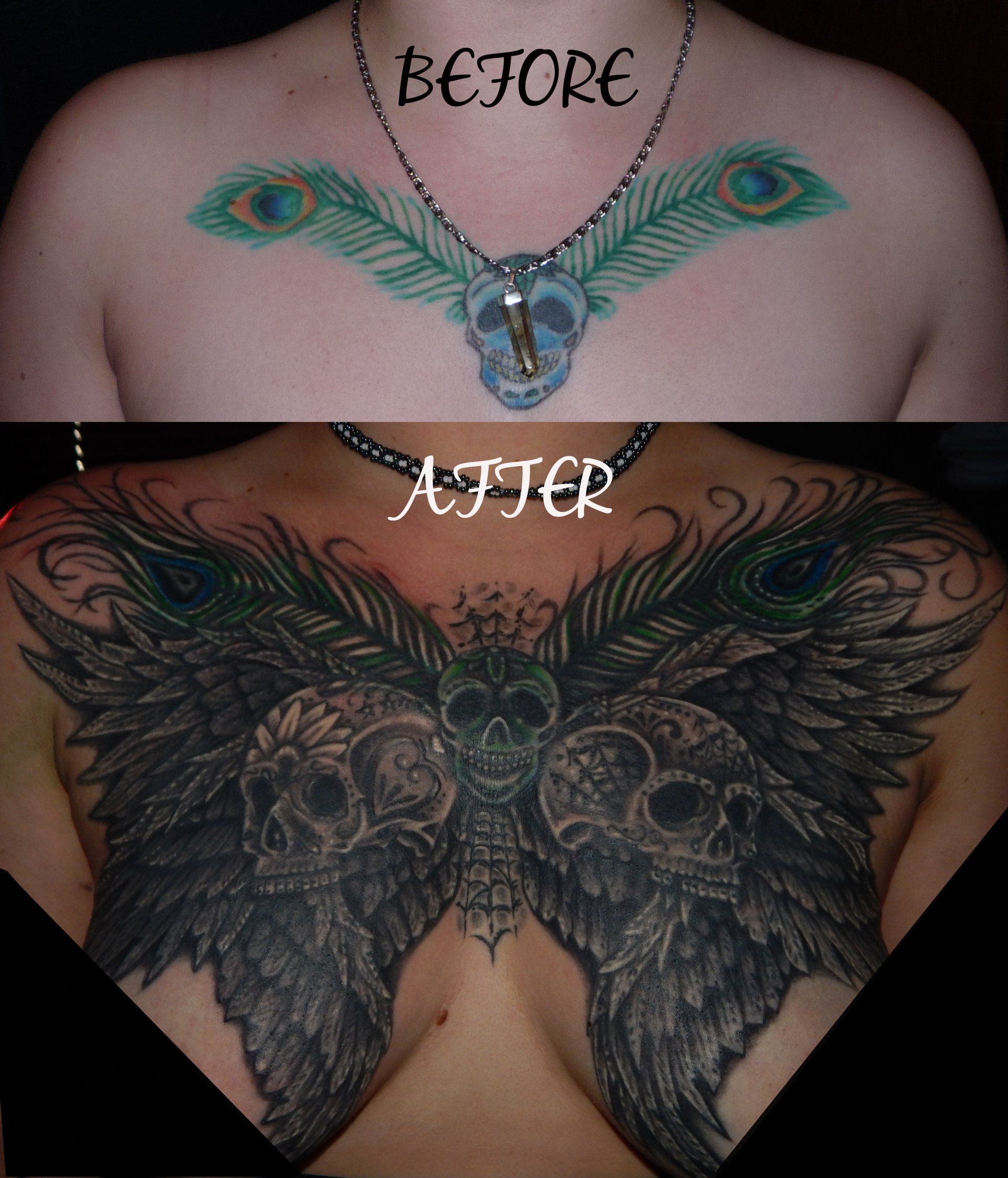 Coverup tattoo chest