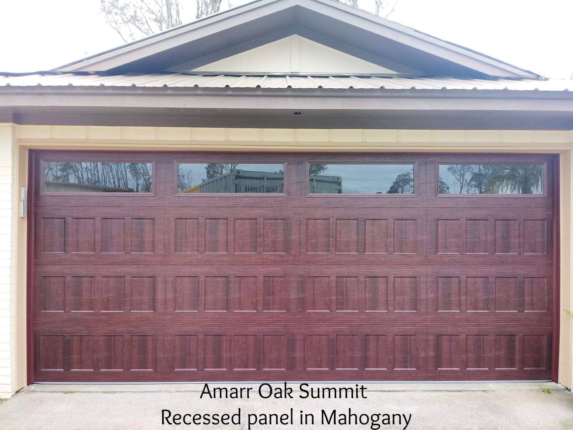 recessed mahogany garage door installed in Panama City, FL