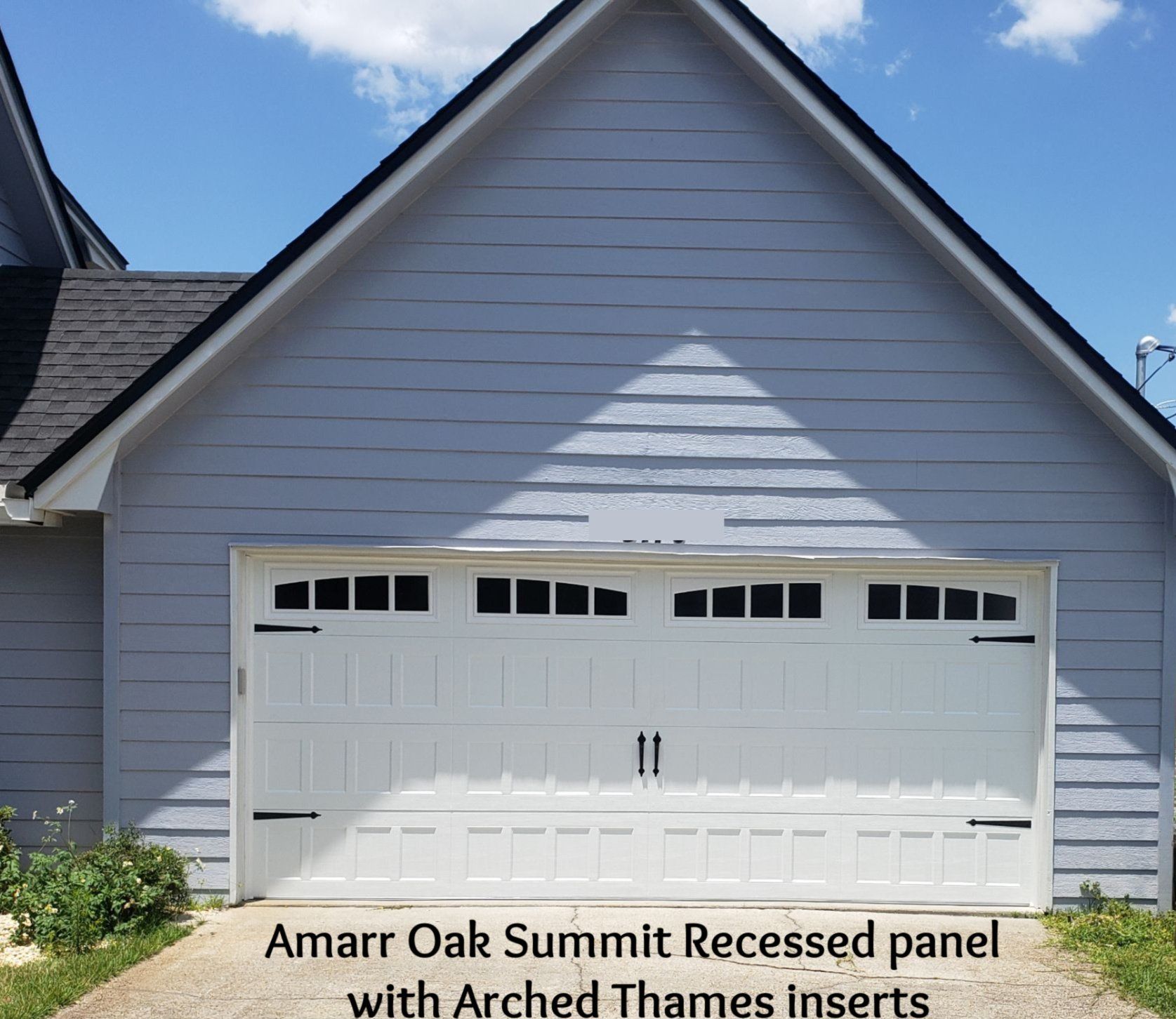 white garage door installation