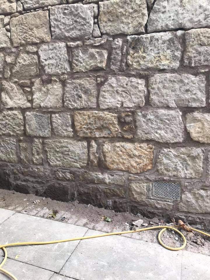 stone garden wall